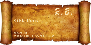 Rikk Bors névjegykártya